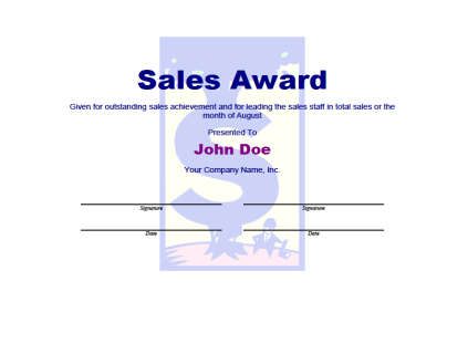 sales award sales award templates
