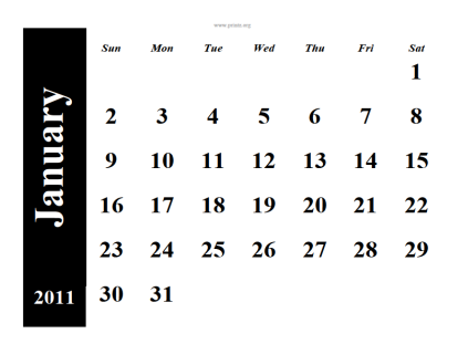 2011 calendar printable january. printable January 2011