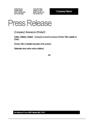 New Product Press Release