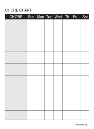 household responsibility chart