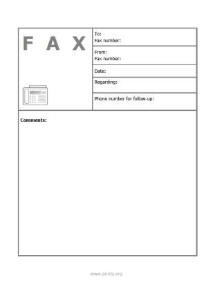 Fax cover letter page number