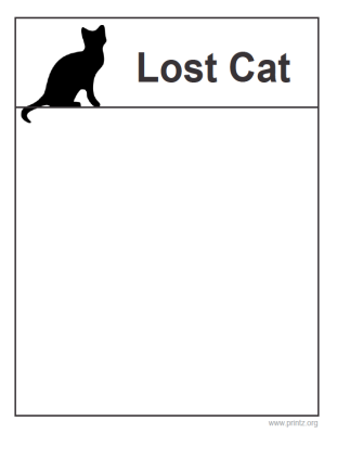 missing cat flyer template