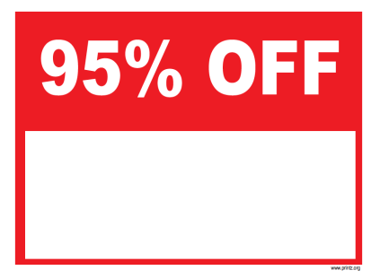 95 Percent Off Sale Sign