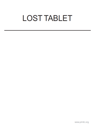 Lost Tablet Flyer