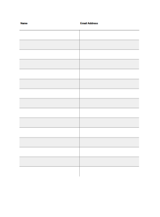 mailing list sign up sheet name and email sign up sheet