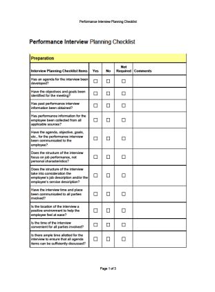 interview checklist