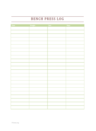 Bench Press Log