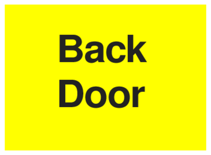 Back Door (on Yellow)