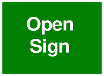 Open Sign (on Green)