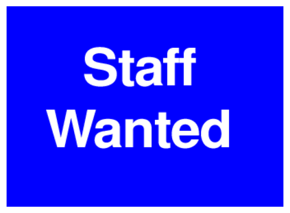 Staff Wanted (on Blue)